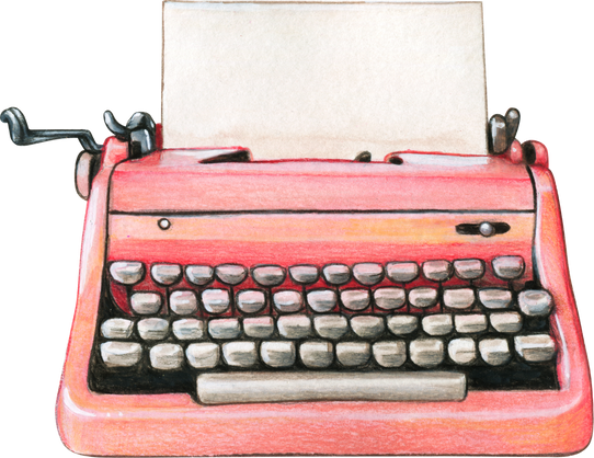 Typewriter Watercolor Illustration 